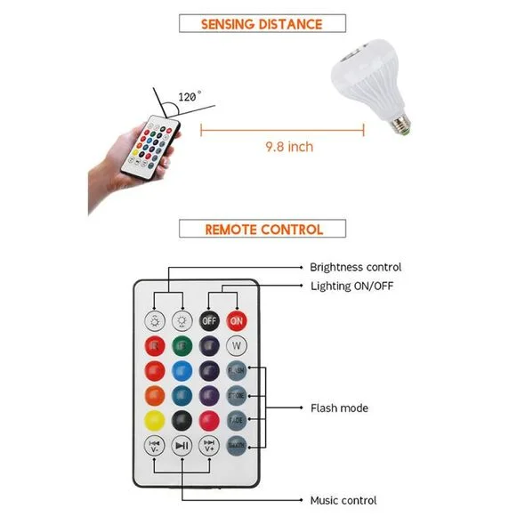 Lampe LED Bluetooth Multi Couleur thumbnail 10